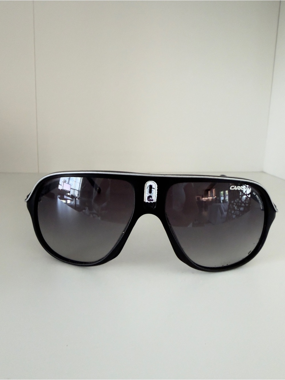 Carrera Black Frame Sunglasses with Gray Gradient Lenses